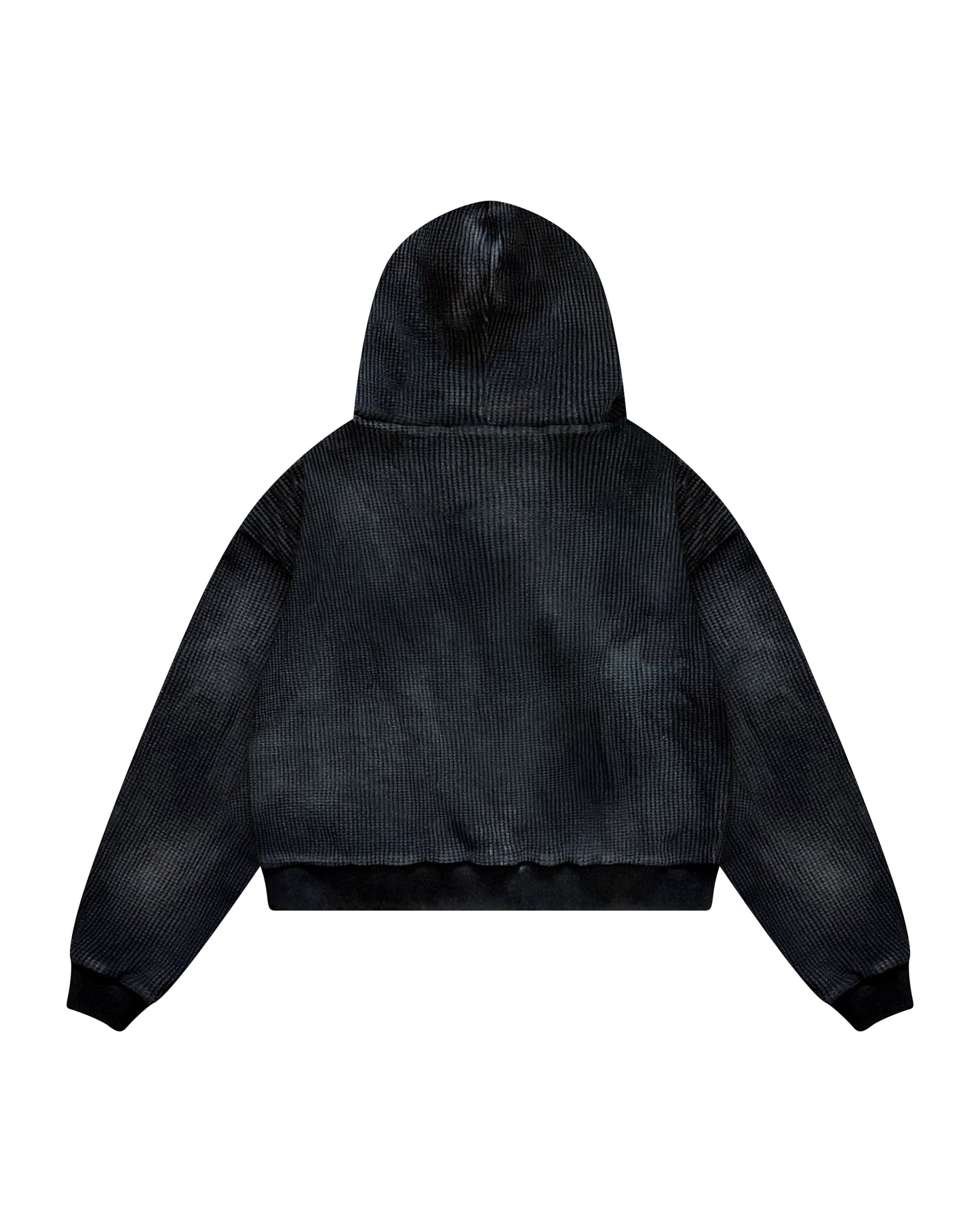 Waffle Knit Zip-Hoodie